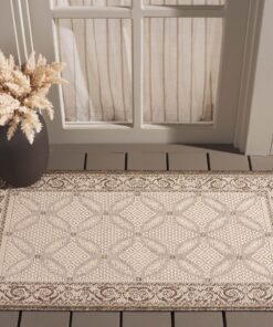 Alternative view of SAFAVIEH Courtyard Collection Accent Rug - 2' x 3'7", Natural & Brown, Indoor/Outdoor & Washable, Ideal for High Traffic Areas in Patio, Backyard, Mudroom, Entryway, Doormat (CY1502-3001-2) 2' x 3'7" Natural/Brown