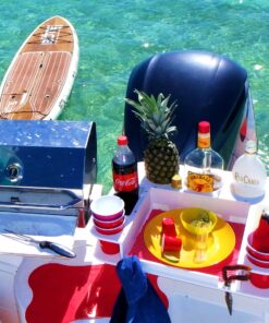 Docktail Butler Boat Table Caddy Organizer - Includes Rod Holder Mount | Portable Boat Table and Boat Bar, Marine Tables for Boats with Cup Holders, Boat Storage Accessories A - White 15 91jkU RqzL