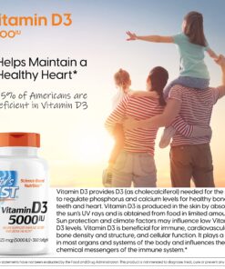 Doctor's Best Vitamin D3 5,000 IU for Healthy Bones, Teeth, Heart and Immune Support, Non-GMO, Gluten-Free, Soy Free, 360 Count (Pack of 1) Unflavored 360S/G 18 91k5jOnIueL