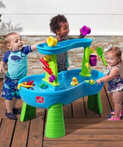 Step2 Rain Showers Splash Pond Toddler Water Table, Outdoor Kids Water Sensory Table, Ages 1.5+ Years Old, 13 Piece Water Toy Accessories, Blue & Green Without Umbrella PlaySet 28 91k7TEbQQuL 2