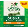 GREENIES Original Petite Natural Dog Dental Care Chews Oral Health Dog Treats, 36 oz. Pack (60 Treats) Petite Size (15-25 lb Dog) 60 Count (Pack of 1) 6 91kAnPwaP1L