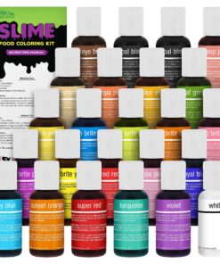 24 Color Food Coloring Liqua-Gel Decorating Kit Primary and Secondary Set B Colors – U.S. Art Supply Food Grade, 0.75 fl. oz. (20ml) Bottles, Non-Toxic Popular Colors