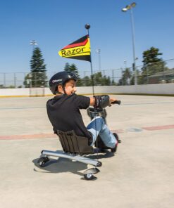 Razor PowerRider 360 – Electric Tricycle, Up to 9 mph, Welded Steel Fork, 12V Powered Ride-On for Ages 8 and Up, Black, Yellow 27 91kW2eDvngL