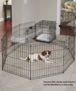 MidWest Homes for Pets Foldable Metal Dog Exercise Pen / Pet Playpen, Black w/ door, 24'W x 48'H, 1-Year Manufacturer's Warranty 48" H 27 91kjAOw0wZL