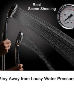 HO2ME High Pressure Handheld Shower Head with Powerful Shower Spray against Low Pressure Water Supply Pipeline, Multi-functions, w/ 79 inch Hose, Bracket, Flow Regulator, Chrome Finish 17 91koAVCrAfL