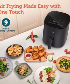 Alternative view of COSORI Air Fryer Pro LE 5-Qt Airfryer, Quick and Easy, UP to 450℉, Quiet, 85% Oil less, 130+ Recipes, 9 Customizable Functions, Mini Pizza Oven, Compact, Dishwasher Safe Gray 5 QT