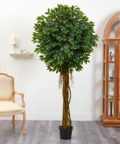 Alternative view of Nearly Natural 5379 Ficus UV Resistant Tree, 7.5-Feet, Green,88.5" x 9.75" x 9.5"