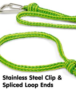 Alternative view of Skog Å Kust Premium PWC Dock Lines | 2-Pack Heavy Duty Braided Ropes, 1/2'' x 7ft & 14ft Lengths, with 316 Stainless Steel Clip 12mm (1/2 inch) dimeter rope 2-Pack: 7 & 14 ft Yellow & Green