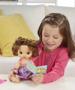 Baby Alive C2695 READY FOR SCHOOL BABY: Brown Hair Baby Doll, School-Themed Dress, Doll Accessories Include Notebook & Brush, Doll For 3-Year-Old Girls and Boys and Up, Multicolor (Amazon Exclusive) 34 91ksvFl9oPL