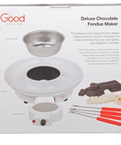 Electric Fondue Maker Deluxe Set w 4 Forks, Removable Serving Tray & Melting/Warming Setting - Great for Dipping Snacks Marshmallows Bread in Chocolate, Caramel, Cheese, Sauce - Appetizers & Desserts 23 91kw2J5PoCL