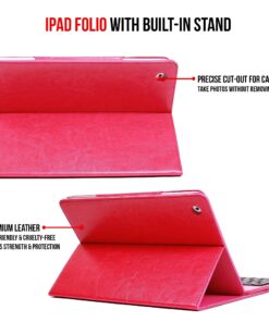 Alpatronix iPad Case with Keyboard, 9.7 inch KX130 Leather iPad Cover w/Detachable Wireless Bluetooth Keyboard Compatible w/Apple iPad 6 (2018), iPad 5 (2017), iPad Pro 9.7 & iPad Air 2/1 – Pink iPad 6/5, iPad Pro 9.7", iPad Air 2/1 (9.7-inch) 19 91l0n8XeYL