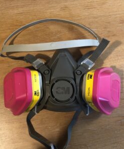3M Half Facepiece Reusable Respirator 6300, NIOSH, Four-Point Harness, Comfortable Fit, Dual Airline Supplied Air Compatible, Bayonet Connections, Painting, Sanding, Cleaning, Large 29 91l3j YOBqL