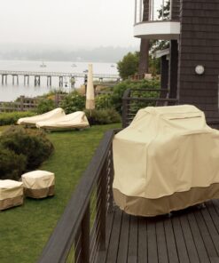 Classic Accessories Veranda Water-Resistant 21 Inch Square Patio Ottoman/Side Table Cover, Outdoor Table Cover 21"L x 21"W x 17"H 26 91l4Lv NzkL
