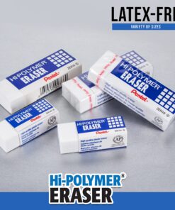 Pentel® Hi-Polymer Erasers, White, Pack Of 4 4 Count (Pack of 1) Large Block Eraser 19 91l93GHkDtL