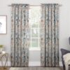 Sun Zero Kara Floral Print Energy Efficient Rod Pocket Single Curtain Panel, 54" x 84", Stone 54" x 84" 3 91lAwDWkKQL