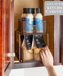 Sorbus 2 Tier Under Sink Bathroom Organizers and Storage, Strong Steel Mesh Sliding Drawers for Enhanced Bathroom Storage, Bathroom Organization and Storage & Under Kitchen Sink Organizer (Bronze) Bronze 18 91lD2NtdDTL