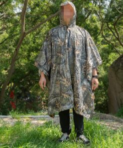 LOOGU Rain Poncho Waterproof Hooded Rain Coat Multi-Use Camo Shelter Ground Sheet for Hunting Camping Hiking One Size Loogu Super Tree Camo 17 91lHZb41G2L