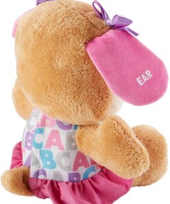 Fisher-Price Laugh & Learn Baby & Toddler Toy Smart Stages Sis With Pink Skirt and Purple Bows, Interactive Plush Dog with Music Lights & Learning Content for Ages 6+ Months Sis - Pink 48 91lIj kpngL
