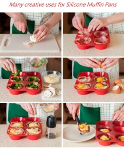 Silicone Texas Muffin Pans and Cupcake Maker, 6 Cup Jumbo, Set of 2, Professional Use Muffin Pan Jumbo 6 Cup 2PCS 25 91lKYQf2bVL