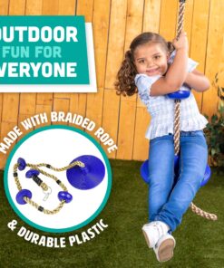 Squirrel Products Climbing Rope with Disc Swing - Active Outdoor Playset Equipment - Blue 15 91lQAlXopL