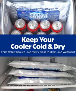 Cooler Shock Reusable Ice Packs for Cooler - Long-Lasting Cold Freezer Packs for Coolers & Lunch Bags - Cooler Ice Packs for Lunch Box, School, Beach, Fishing, Camping Gear Cooler Size 3-Pack 31 91lS1asPh6L