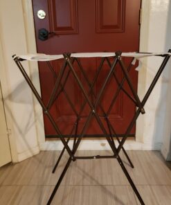 Household Essentials 5175 Collapsible Expandable Metal Clothes Drying Rack, Antique Bronze, STORAGE 27 91lb0saDiTL