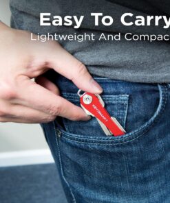 KeySmart Key Holder for Keychain Key Ring - Compact Key Organizer Key Chain Key Case, Minimalist Pocket-Sized EDC Keychain, Loop Piece for Car Fobs, Expandable (up to 14 Keys, Red) 26 91lkZPqKZCL