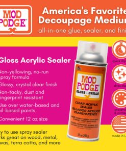 Alternative view of Mod Podge Spray Acrylic Sealer that is Specifically Formulated to Seal Craft Projects, Dries Crystal Clear is Non-Yellowing No-Run and Quick Drying, 12 ounce, Gloss 12 Ounce (Pack of 1)