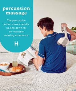 Alternative view of HoMedics Percussion Action Massager with Heat | Adjustable Intensity , Dual Pivoting Heads | 2 Sets Interchangeable Nodes , Heated Muscle Kneading for Back , Shoulders , Feet , Legs , & Neck Beige