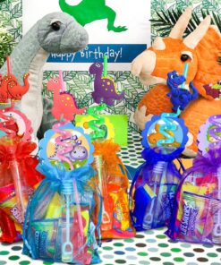 FZR Legend 24 Reusable Dinosaur Drinking Plastic Straws + 6 Dinosaur Temporary Tattoos for Kids Girls Boys | Dinosaur Birthday Party Supplies Three Rex Party Favors Decorations with Cleaning Brush 22 91lmpurixAL