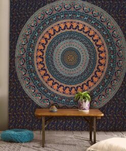 Alternative view of Popular Handicrafts Tapestry Wall Hanging Hippie Mandala Bohemian Hippy Psychedelic Design Indian Magical Thinking Tapestries Bedspread 84x90 Inches,(215x230cm) Navy Blue Full (215cms x 230cms) Neavy Blue
