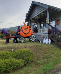 11.5 Foot Long Inflatable Grim Reaper Driving Pumpkin Carriage 26 91lq9skHGqL