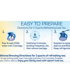 Lipton Family-Sized Black Iced Tea Bags, Cold Brew Unsweetened 22 ct (Pack of 12) 22 Count (Pack of 12) 16 91m6WgDqyiL
