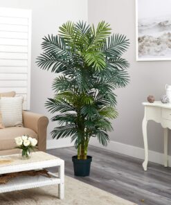 Nearly Natural 5289 6.5ft. Golden Cane Palm Silk Tree,Green 34 91mAz6BbozL