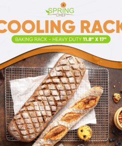 Alternative view of Spring Chef Cooling Rack & Baking Rack - 100% Stainless Steel Cookie Cooling Racks, Wire Rack for Baking, 11.8" x 17" Fits Half Sheet Roasting Pan for Bacon, BBQ - Cooling Racks for Cooking and Baking 1 Pack 12"x17"