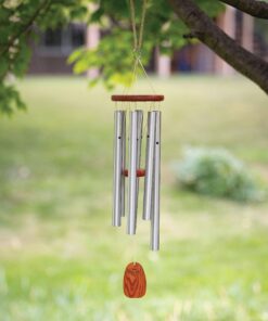 Woodstock Wind Chimes Amazing Grace Chime Medium (24'') Silver Wind Chime Inspirational and Memorial Gifts Wind Chimes for Outside Patio Home or Garden Decor (AGMS) 23 91mY UTgYyL