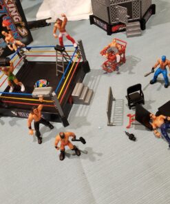 Liberty Imports Ultimate 32-Piece Wrestling Miniature Toys for Kids Pretend Play, Wrestler Figures with 2 Rings & Realistic Accessories for Boys and Girls, Great for Cake Toppers, Parties 40 91mc2f1T9mL