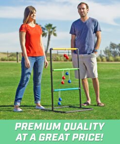 GoSports Ladder Toss Indoor & Outdoor Game Set with 6 Soft Rubber Bolo Balls and Travel Carrying Case - Choose Pro or Classic Classic Ladder Toss 21 91mp1OV18YL