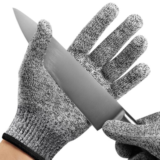 NoCry Premium Cut Resistant Gloves Food Grade — Level 5 Protection; Ambidextrous; Machine Washable; Superior Comfort and Dexterity; Lightweight Protective Gloves; Complimentary eBook X-Large Original Grey