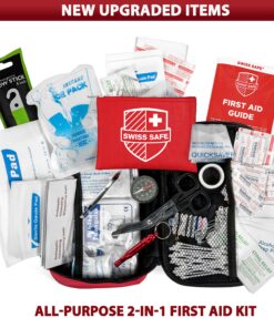 Swiss Safe 2-in-1 First Aid Kit (120 Piece) + Bonus 32-Piece Mini Kit: Compact, Lightweight for Emergencies at Home, Outdoors, Car, Camping, Workplace, Hiking & Survival 120 Piece Standard 25 91mywidGbBL 2