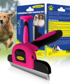 DakPets Pet Deshedding Tool | Professional Cat and Dog Brush for Shedding | Fur Deshedding Brush and Pet Hair Remover for Cats and Dogs | Stainless Steel Cat and Dog Shedding Brush for Pet Grooming Hot Pink 38 91nAN9SacTL