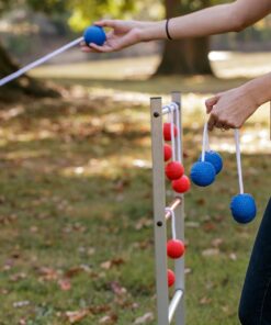 Triumph Premium Ladder Toss Outdoor Game Set with 6 Soft Bola Balls, Travel Carrying Case and Score Trackers - Choose Between Classic and All Pro Series All Pro Steel 32 91nCsFBGM2L