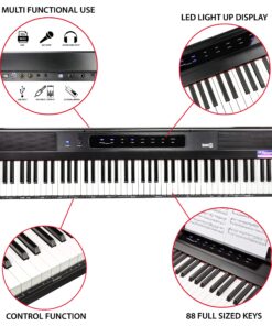 RockJam 88 Key Digital Piano Keyboard Piano with Full Size Semi-Weighted Keys, Power Supply, Sheet Music Stand, Piano Note Stickers & Simply Piano Lessons 22 91nKewUQ2hL