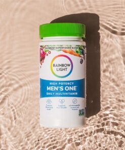 Rainbow Light Multivitamin for Men, Vitamin C, D & Zinc, Probiotics, Men's One Multivitamin Provides High Potency Immune Support, Non-GMO, Vegetarian, 150 Tablets 150 Count (Pack of 1) 38 91nLUJ3ypaL 1