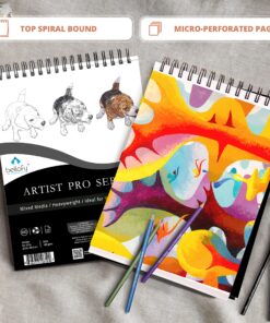 Bellofy Multimedia Sketchbook 100 Sheets | Mixed Media Paper for Drawing & Painting | Drawing Paper for Artists, Beginners & Kids | Sketchbook Mixed Media for Acrylic, Watercolor, Graphite & More 37 91nNRhJ5dsL