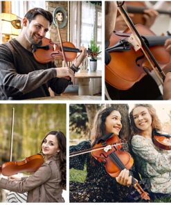 Alternative view of Vangoa 4/4 Violin Full Size Set Spruce Acoustic Violin Fiddle Beginner Kit for Adults Students Kids Teens with Hard Case, Rosin, Shoulder Rest, Bow, Strings, Note Stickers, Mute, Manual, Natural