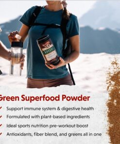 Barlean's Chocolate Greens Powder, Daily Fruits & Veggies Superfood Supplement, Green Antioxidant Blend & Fiber Super Power Smoothie Mix, 9.52 oz Chocolate Silk - 9.52 oz 12 91nYZzurW7L