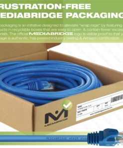 Mediabridge™ Ethernet Cable (50 Feet) - Supports Cat6 / Cat5e / Cat5 Standards, 550MHz, 10Gbps - RJ45 Computer Networking Cord (Part# 31-399-50X) 26 91ngH A1jgL