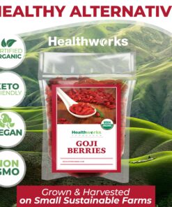 Healthworks Raw Goji Berries (32 Ounces / 2 Pound) | Certified Organic & Sun-Dried | Keto, Vegan & Non-GMO | Baking, Teas & Smoothies | Antioxidant Superfood 2 Pound (Pack of 1) 17 91nmTwzb1L 1