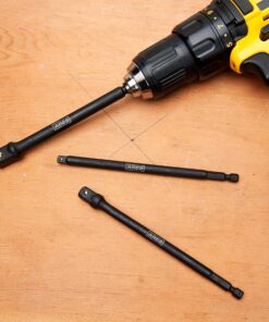 ARES 70001-6-Inch Impact Grade Socket Adapter Set - Turns Power Drill into High Speed Nut Driver - 1/4-Inch, 3/8-Inch, and 1/2-Inch Drive 6 Inch 17 91nmU0kUCL